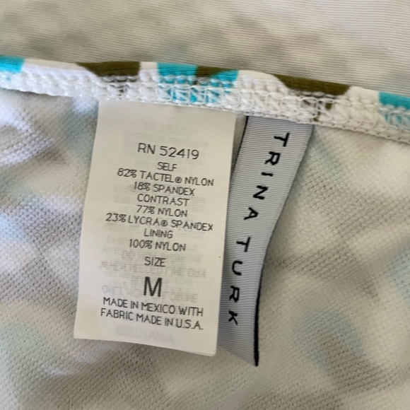 Trina Turk White Turquoise Wave Bikini Bottom - Picture 3 of 5